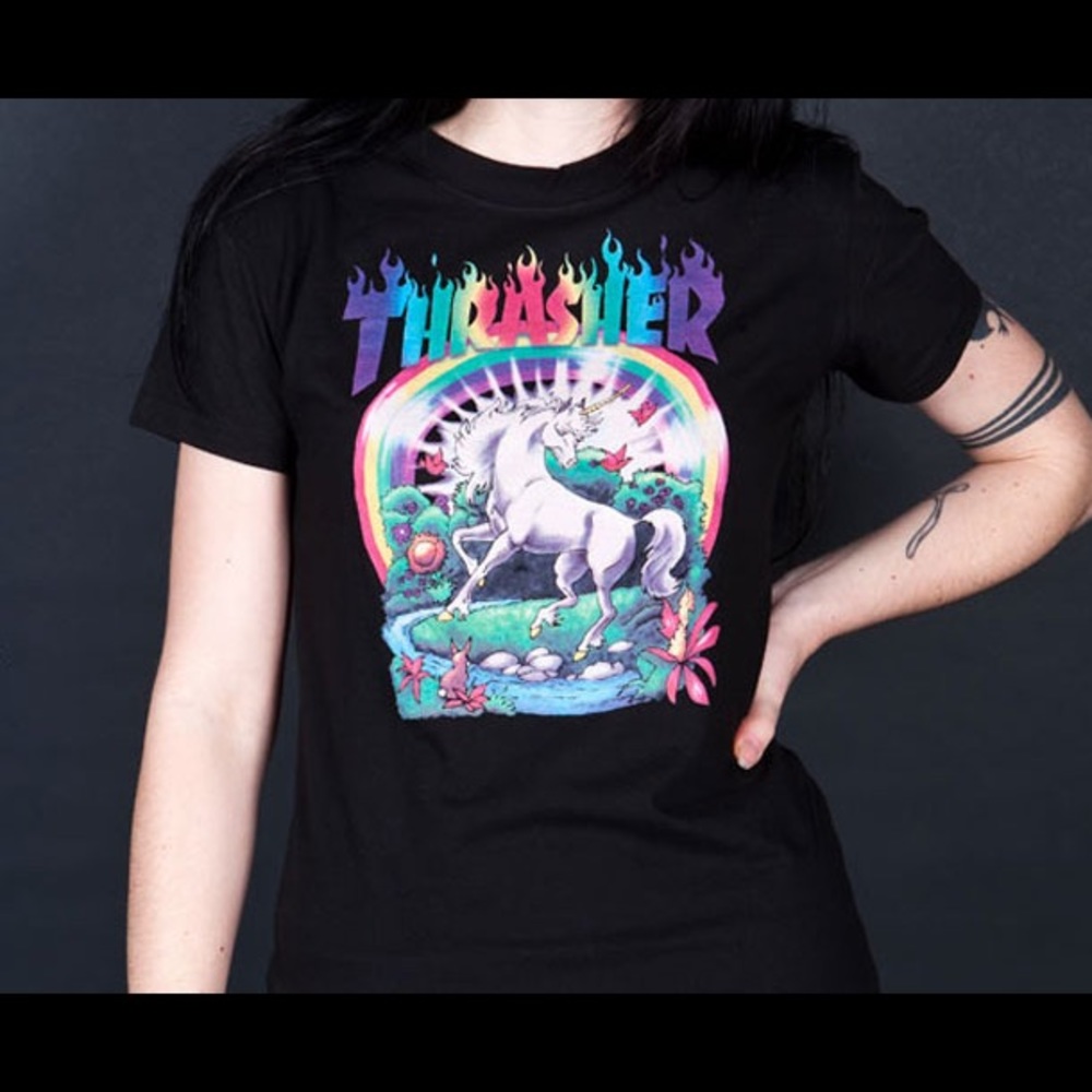 RARE ‼️ Thrasher “unicorn chaser” t shirt